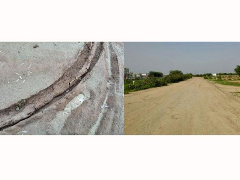 12固化前下雨泥濘無法通車及壓實養(yǎng)護后對比